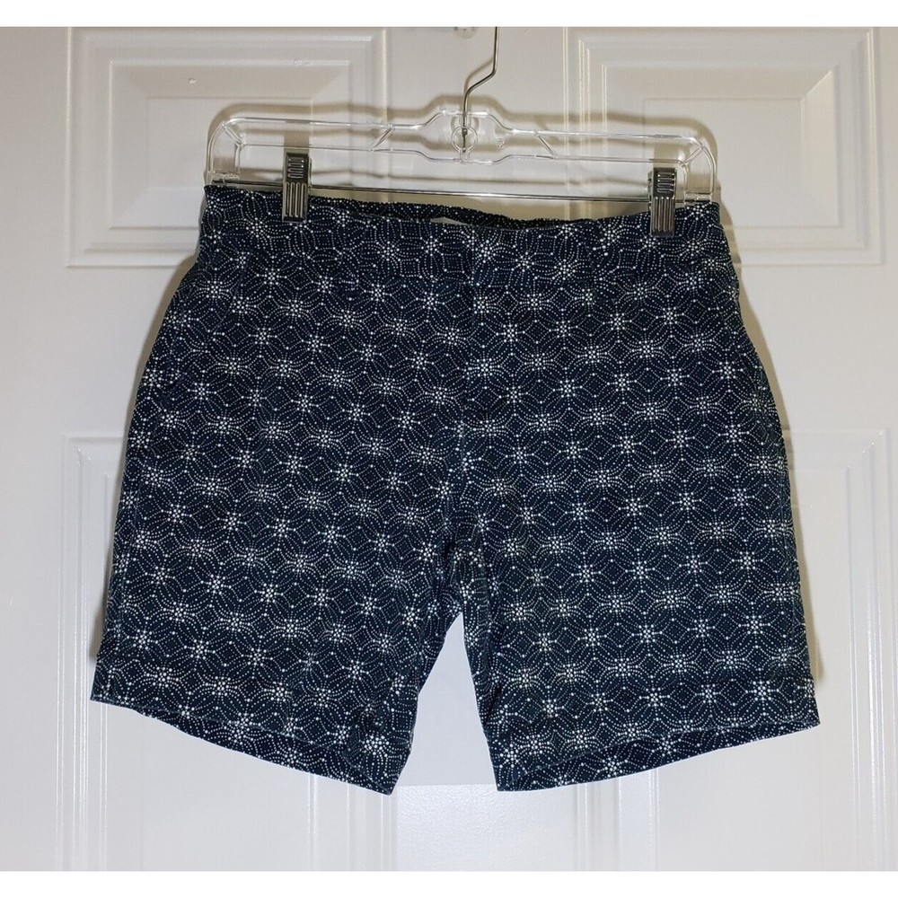 Market & Spruce Chino Shorts Blue Flower Burst Hi-Rise Womens Size 2 EUC